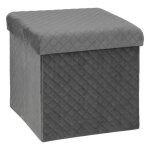 Pouf pliable 31x31cm mix n modul velours gris - 5 five simply smart