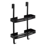 Serviteur de douche 2 niveaux stick adh�sif noir blackalu - 5 five simply smart