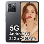 5g smartphone fossibot s1 - 24go + 128go - hd + 6. 75 - 4900mah - 50mp - android 14 - t�l�phone portable ...