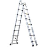 5m �chelle t�lescopique pliante2 en 1 escabeau pliant ladder (2. 5m + 2. 5m) certifi� en131 charge max ...