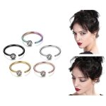 5pcs piercing au nez oreilles wovte anneau de nez bijoux en inox pour dcoration - multicolore argent ...