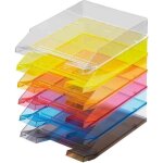 Corbeille � courrier - helit - economy transparent - incolore - format a4 - empilable