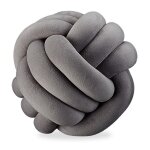 5x coussins nous canap dcoratif scandinave oreiller d?ornement n?ud  25 cm gris fonc