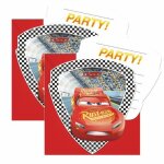 6 cartes invitation cars race