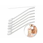 Cuillres - pailles 2 en 1 - rosenstein & shne - acier inoxydable - rutilisables - blanc