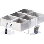 6 emporte - pi�ces carr�s 75 x 75 cm avec poussoir & support