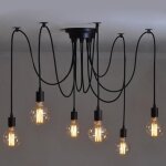 6 lustre chandelier pendentif rglable bricolage plafond suspension lumire e27 rtro lustre salle  ...