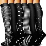 6 paires de bas de compression pour femmes et hommes chaussettes de compression colores bas de pour ...