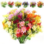 Fleurs artificielles - bouquet de fleurs - 6pcs m�lang� 6 couleurs - pour int�rieur ext�rieur paniers ...