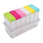 Bote dassaisonnement - qiilu - 6 pices - cologique - matriau pp - pratique et transparent