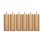 6 pieds cylindriques bois naturel 15 cm - naturel - fabriqu� en france - someo