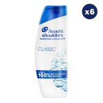 6 shampoings classic 330ml - head & shoulders