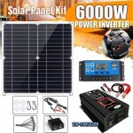 6000w 12v - 110v onduleur + kit de panneaux solaires gnrateur dnergie solaire 200w 100a home grid ...