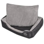 688?{neuf} canap� chien jille - chic panier lit pour chiens avec coussin rembourr� taille m noir - 65 ...
