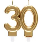 Ref / 6930 - décoration gâteau anniversaire avec bougie 30 ans or métallique (x1) Ref / 6930 - décoration gâteau anniversaire avec bougie 30 ans or métallique (x1)