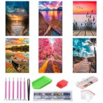 6pcs diamond painting 5d peinture diamant paysage pour dcoration broderie diamant kit complet outils ...