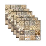 6pcs carrelage adhesif mural salle de bain autocollant en pvc impermable amovible dcor pour cuisine ...