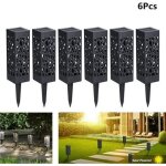 6pcs lampe solaire exterieur de jardin borne solaire jardin borne jardin solaire sol lampe de jardin ...