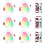 6pcs led spots encastrables ampoule rgb couleur changement lampe blanc chaud 2700k de plafond du jour ...