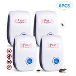 6pcs rpulsif ultrasonique antiparasitaire pour rongeurs insectes rpulsif ultrason souris rats moustiques ...