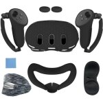 Coque de protection vr - meta - quest 3 - silicone noir - accessoires - confort et protection