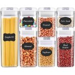 7 pices transparent bote alimentaire hermtique de rangement conservation  crales fruits secs