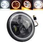 7 pouce phare rond 40w 5000 lumens faisceaux haut bas  led phares angel eyes pour jeep 97 - 15 wrangler ...