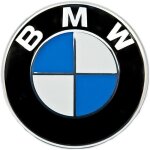 74mm + 82mm bmw embl�me carbone bleu badges logo capot avant bonnet arri�re boot badge