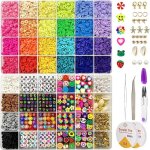 7800 perles de charme en argile perles platesperles en polym�re de 6 mm et perles de lalphabet pour kit ...