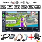 7autoradio gps bluetooth navigation voiture st�r�o lecteur mp5 contr�le de l�cran tactile + cam�ra de ...