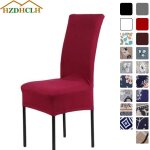 Housse de chaise extensible pour salle � manger - hzdhclh - 6 pi�ces - bordeaux - rouge - synth�tique ...