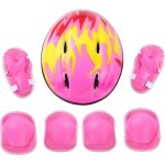 Ensemble de protection sportive pour enfant - rose - casque genouill�res coudi�res et prot�ge - poignets ...