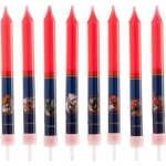 8 bougies anniversaire spiderman 9 cm