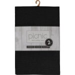 8 pcs torchons de cuisine picnic richmond licorice - 100% coton - noir - 50x70cm