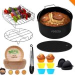 8 pices accessoires compatible avec friteuse sans huile ronde ninja philips - moules en acier inoxydable ...