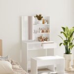 802810 vidaxl coiffeuse avec miroir blanc brillant 745x40x141 cm 802810 vidaxl coiffeuse avec miroir blanc brillant 745x40x141 cm