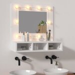 Vidaxl armoire � miroir avec led armoire murale armoire de salle de bain meuble de rangement armoire ...