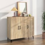 812504 vidaxl buffet chne sonoma 90x34x80 cm bois dingnierie