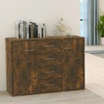 815369 vidaxl buffet ch�ne fum� 88x30x65 cm bois ding�nierie