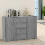 815370 vidaxl buffet sonoma gris 88x30x65 cm bois dingénierie 815370 vidaxl buffet sonoma gris 88x30x65 cm bois dingénierie