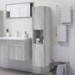 815640 vidaxl armoire de bain sonoma gris 30x30x130 cm bois ding�nierie