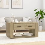 816531 vidaxl table basse ch�ne sonoma 80x50x40 cm bois ding�nierie