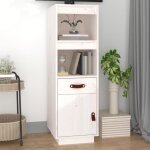 820153 vidaxl buffet haut blanc 34x40x1085 cm bois massif de pin