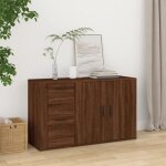 821003 vidaxl buffet ch�ne marron 100x33x595 cm bois ding�nierie