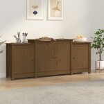 821495 vidaxl buffet marron miel 164x37x68 cm bois massif de pin