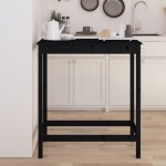822156 vidaxl table de bar noir 100x50x110 cm bois massif de pin
