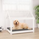 822208 vidaxl lit pour chien blanc 81x60x70 cm bois de pin solide