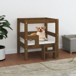 822370 vidaxl lit pour chien marron miel 555x535x60 cm bois de pin solide