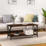 823314 vidaxl table basse chêne fumé 100x45x45 cm bois dingénierie et fer 823314 vidaxl table basse chêne fumé 100x45x45 cm bois dingénierie et fer