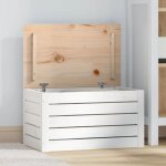 823615 vidaxl bo�te de rangement blanc 595x365x33 cm bois massif de pin